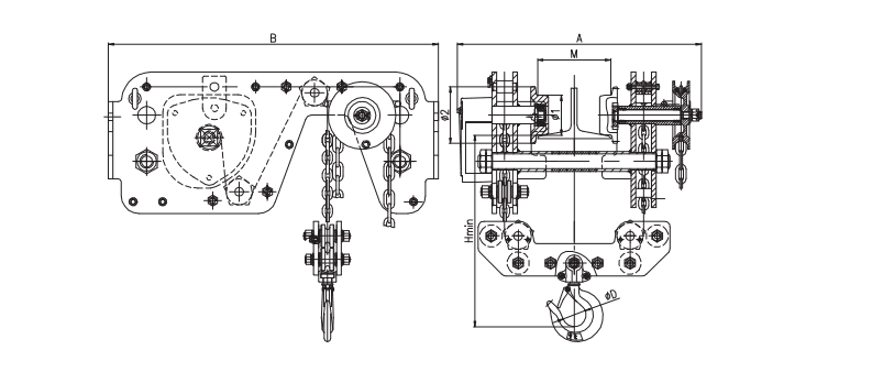 成華SHB010低空組合葫蘆結(jié)構(gòu)